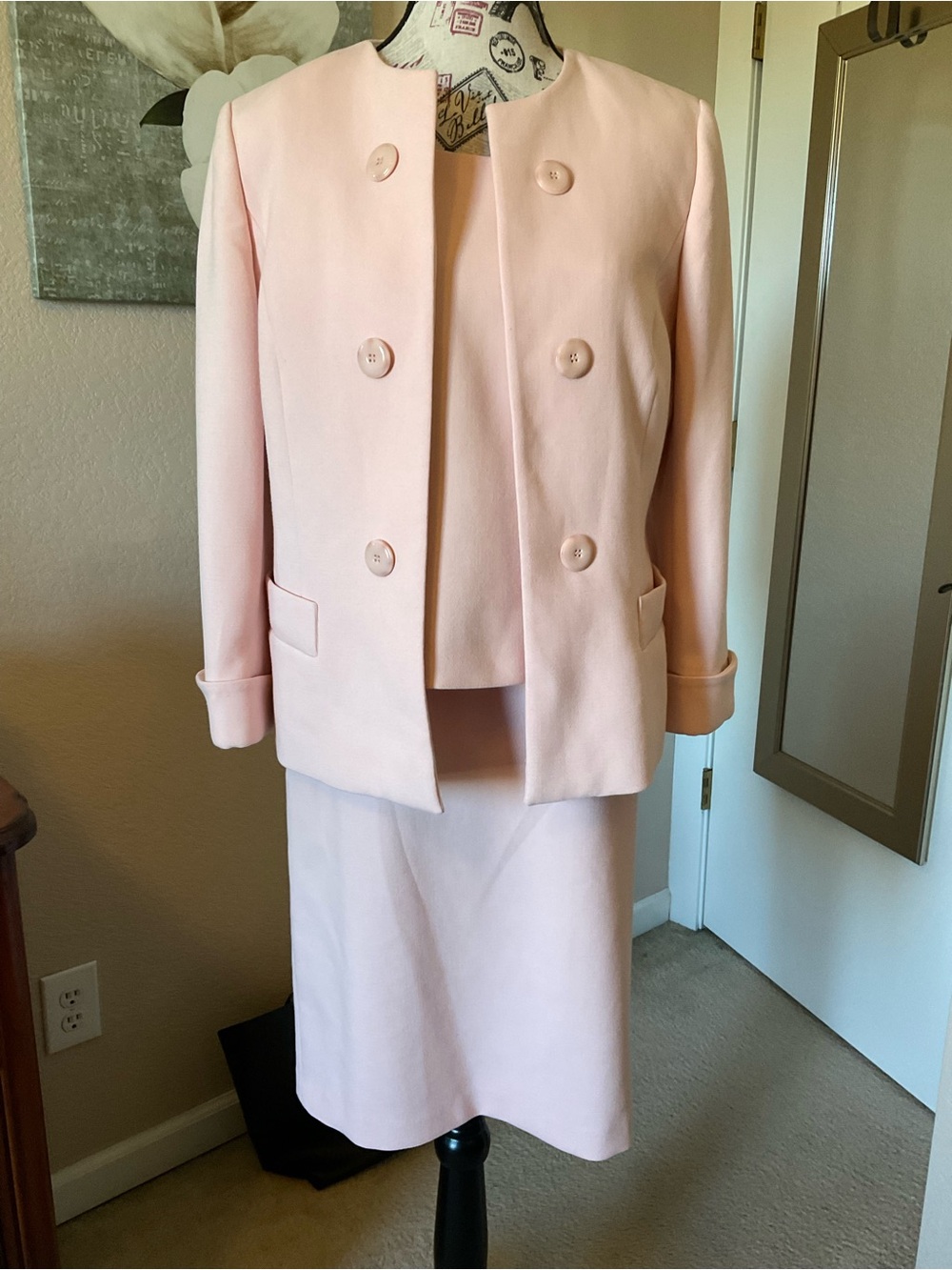 Jones New York Soft Pink Two-Piece Skirt Set